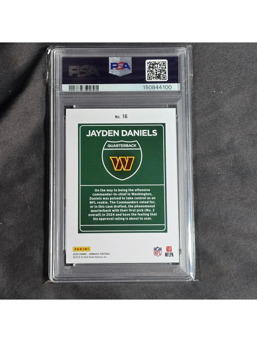Panini Donruss Downtown! Jayden Daniels RC #16 PSA 9 Washington Commanders